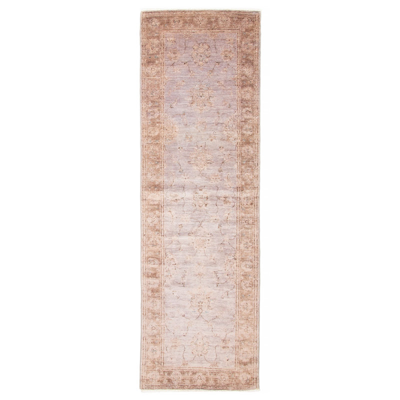 Tapis unique noué à la main gris éclatant 2 pi 8 po x 8 pi 9 po