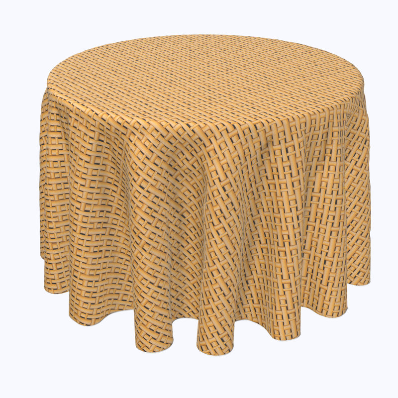 Vicknair Geometric Round Tablecloth, 108" x 108"