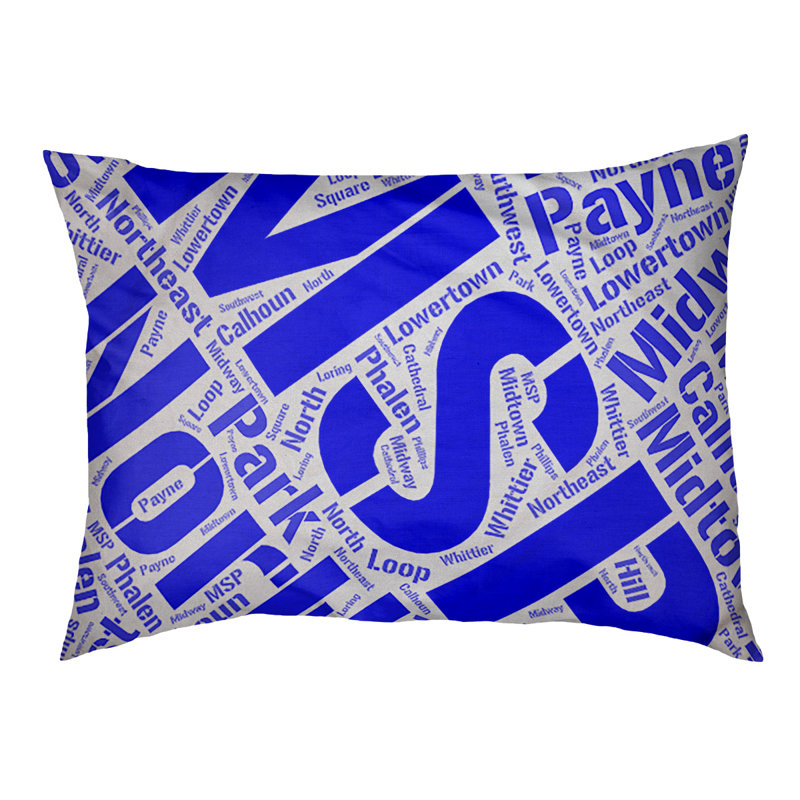 Coussin de chien « districts », Grand (l 40 po x P 30 po x H 14 po), Bleu, Minneapolis – Saint Paul