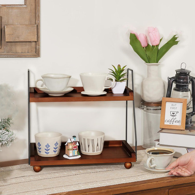 Wooden Coffee Station Organizer