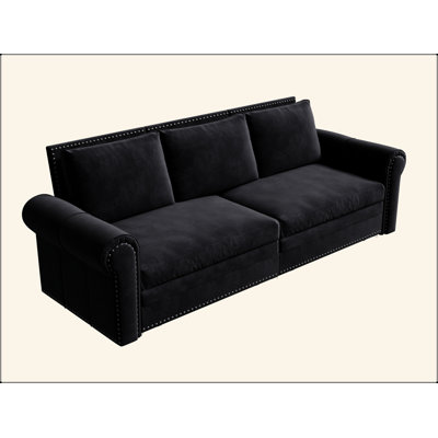 Chesterfield Sofa,93.7" King Pull Out Sofa Bed,3-In-1 Convertible Sleeper Sofa With Nailhead Trim & Rolled Arm,Multi-Functional Sofa Bed For Living Room,Bedroom