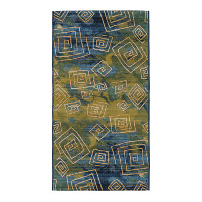 Tapis intérieur / extérieur bleu abstrait Dylan