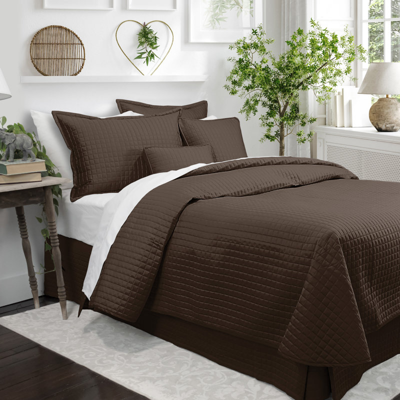 Galena Bed Skirt, Twin, Dark Brown