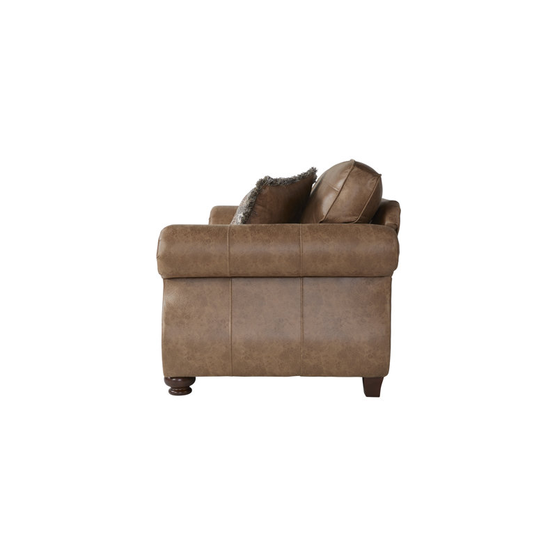 91" Upholstered Rolled Arm Queen Sleeper Sofa With Antique Nailheads - Jetson Ginger, Jetson Ginger