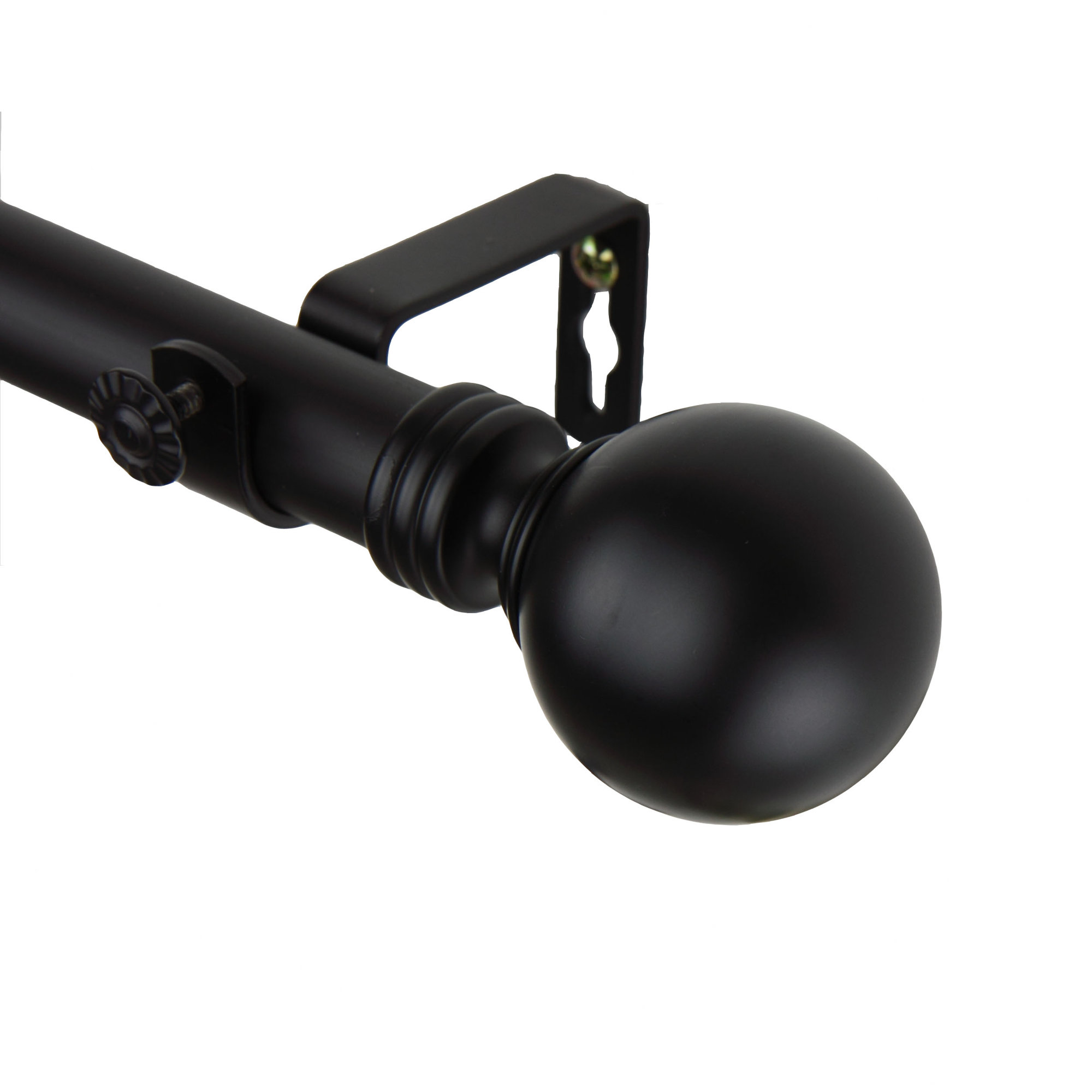 Orpha Single Curtain Rod, 48" - 84", Black