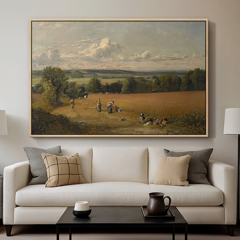 «The Wheat Field», 1816 - John Constable, toile tendue avec châssis, 26 x 40, Naturel