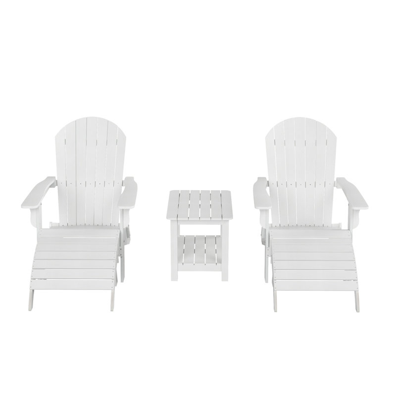 Arrlo Foldable Outdoor Adirondack Chair, White
