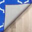 Tapis géométrique bleu à motif treillis Bethie-24753946