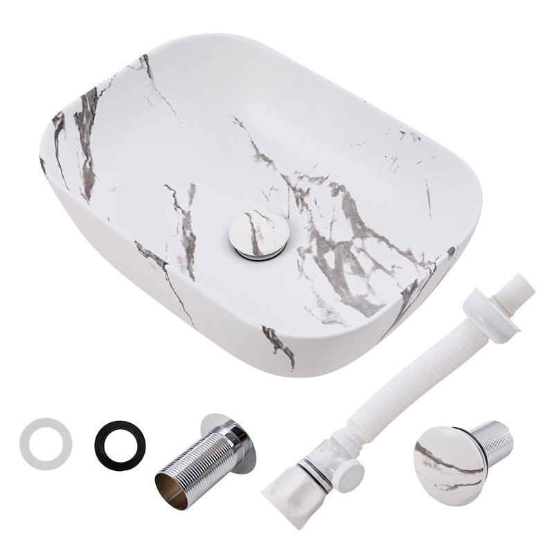 Metro Lane 32mm L x 46mm W Hydrographic Printing Ceramic Rectangular Sink