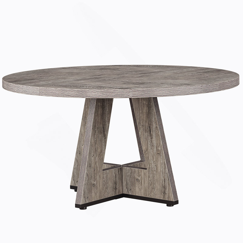 TribeSigns 47" Round Farmhouse Dining Table, Gray