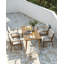 Ensemble de 2 chaises de jardin SeeHill, chaises de patio en aluminium avec coussins, fauteuils modernes résistants aux intempéries pour jardin, terrasse, balcon, teck