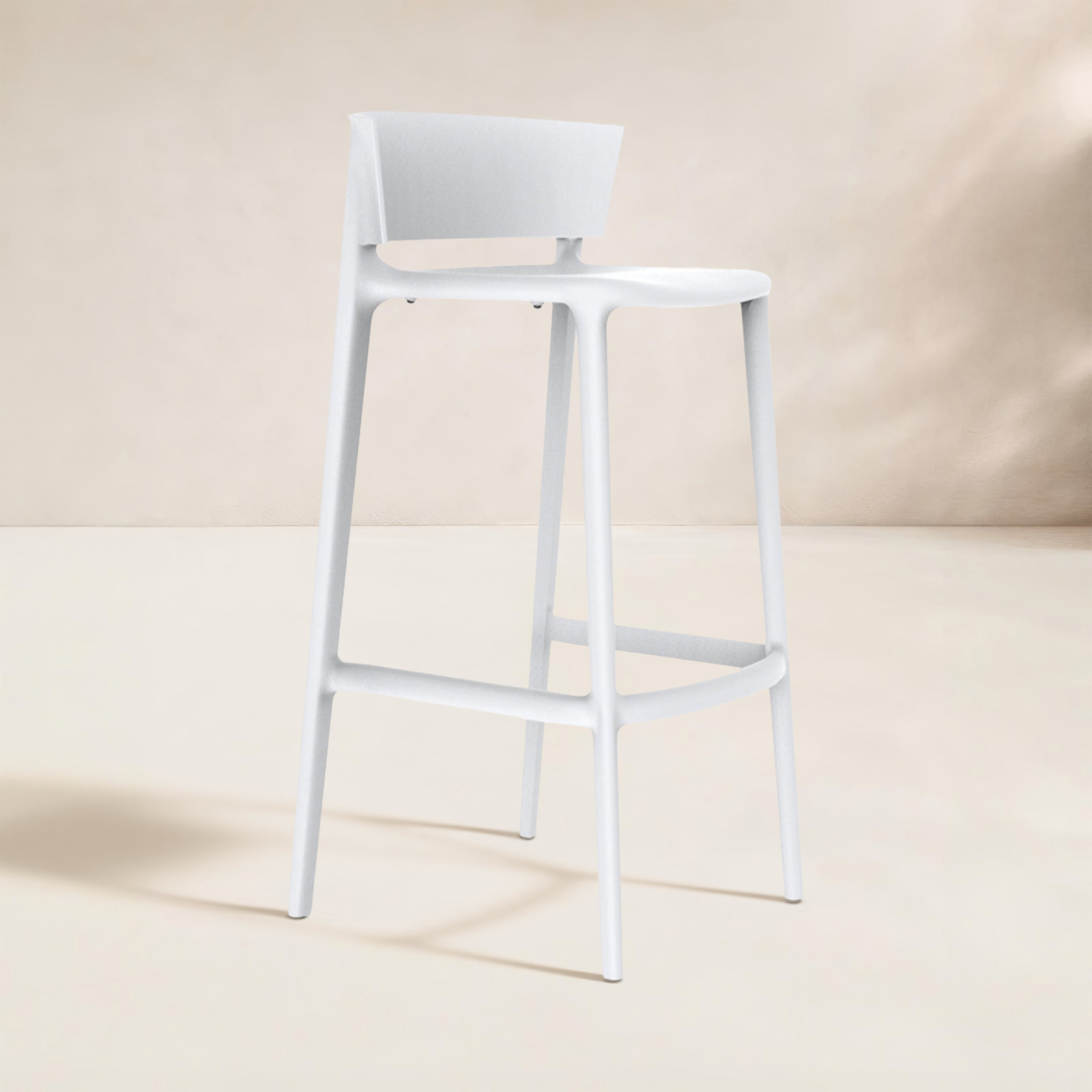 Africa Patio Bar Stool, White, 26"