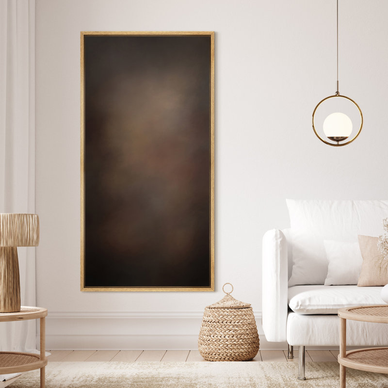 Reproduction d'art sur toile rétro rétro brun foncé dégradé minimaliste minimaliste, H 60 po x l 30 po, Naturel
