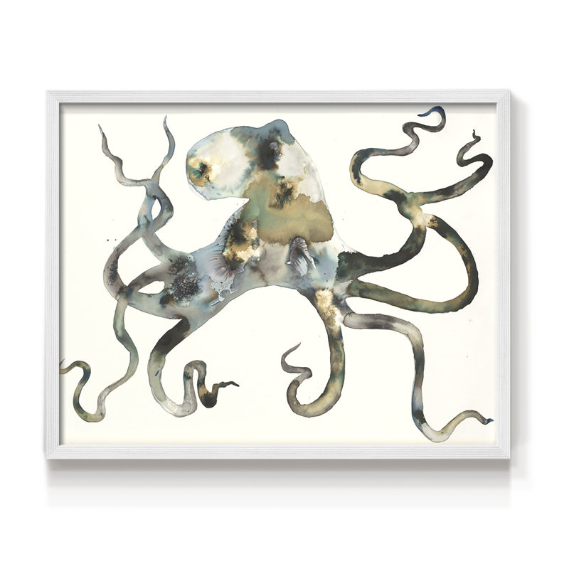 Octo -Framed Print - Restickable, 11" H x 14" W, White