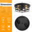 Plafonnier encastré noir 2 lumières 2 lumières pour chambre à coucher / salon (noir mat)-1118143960-1118143961
