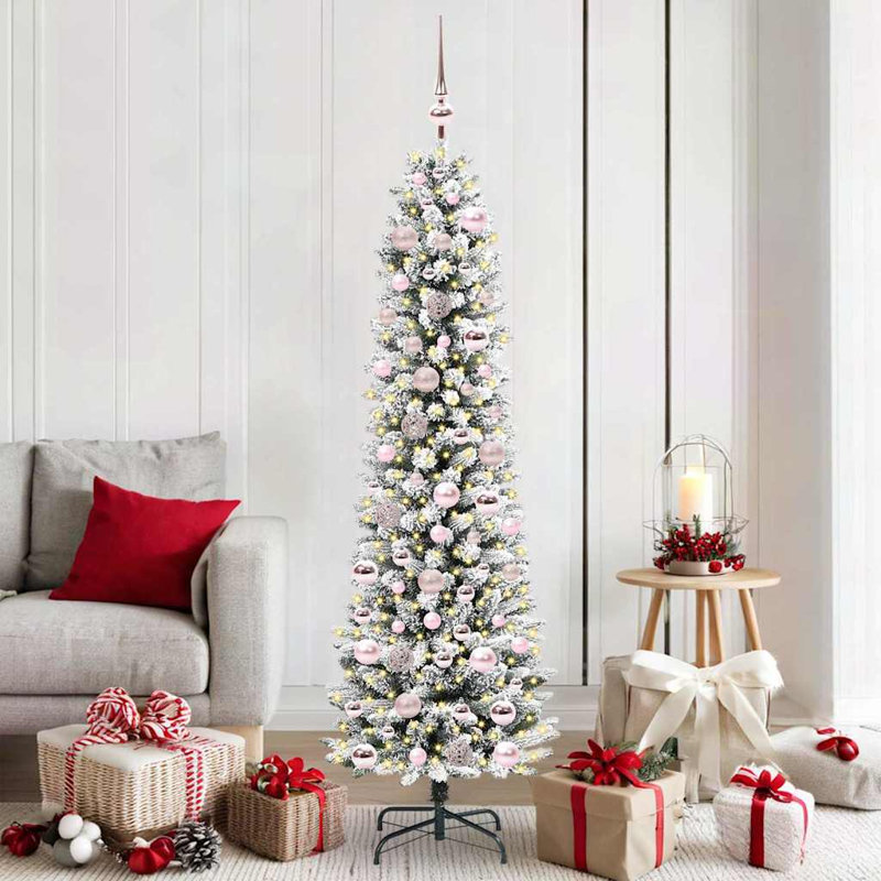 Artificial Christmas Tree with 300 LEDs, 5.91' H, Pink