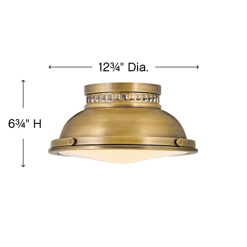 Emery 2 - Light 12.75" Simple Bowl Flush Mount, Heritage Brass, Heritage Brass