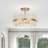 Iola 17" 4-light Glossy Bronze Drum Glass Strip Flush Mount