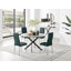Tierra Modern Chrome Metal & Glass Round Dining Table Set with 4 Quilted Velvet Chairs-88388877-88388860-88388859