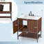 Armoire de meuble-lavabo en bois 31 po avec portes en noyer Dooltle