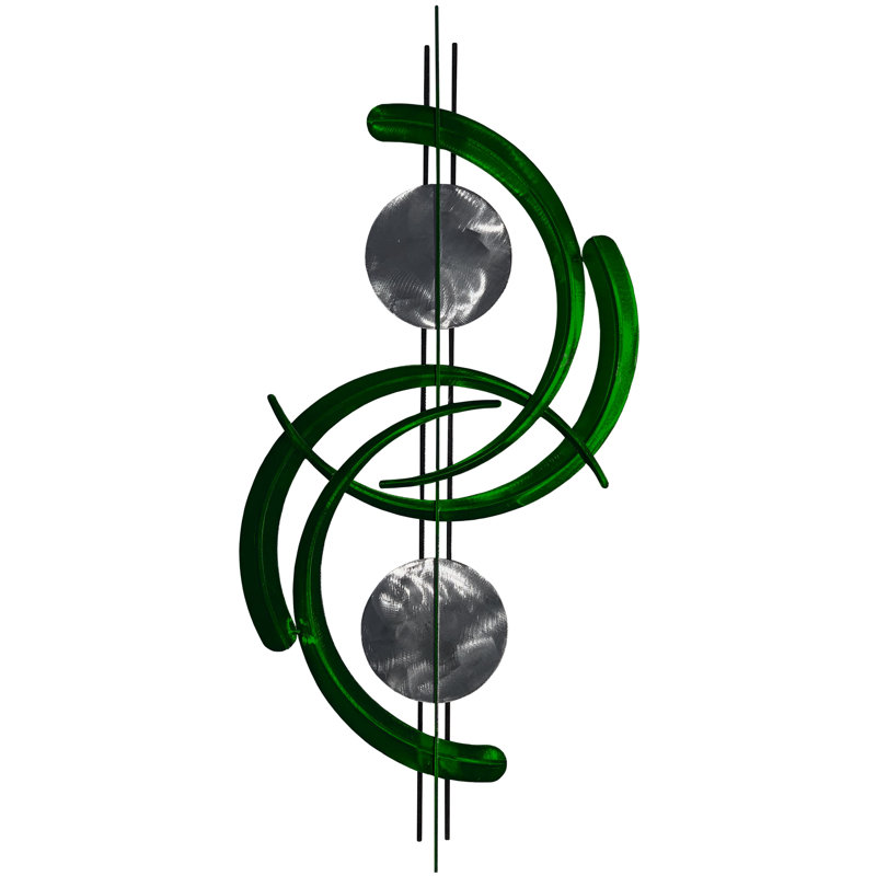 Meyerdirk Art Industrial Contemporary Steel Sun Dogs Wall Art - Candy Green, Candy Green