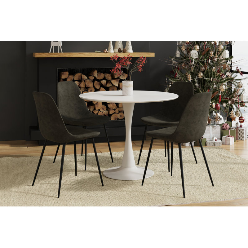 Careyann 4 - Person Pedestal Dining Set, Smoke