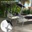 Outsunny Folding Sun Lounger Set of 2 with Canopy, Portable Black
