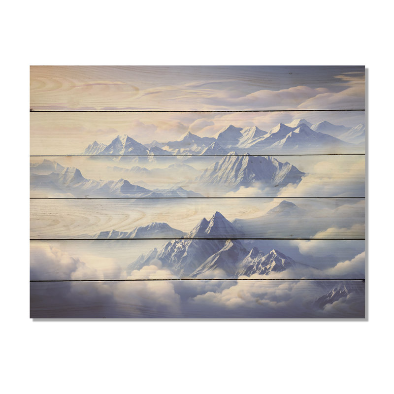Mountain Harmony I - montagnes, art sur bois de pin naturel, H 10 po x l 20 po