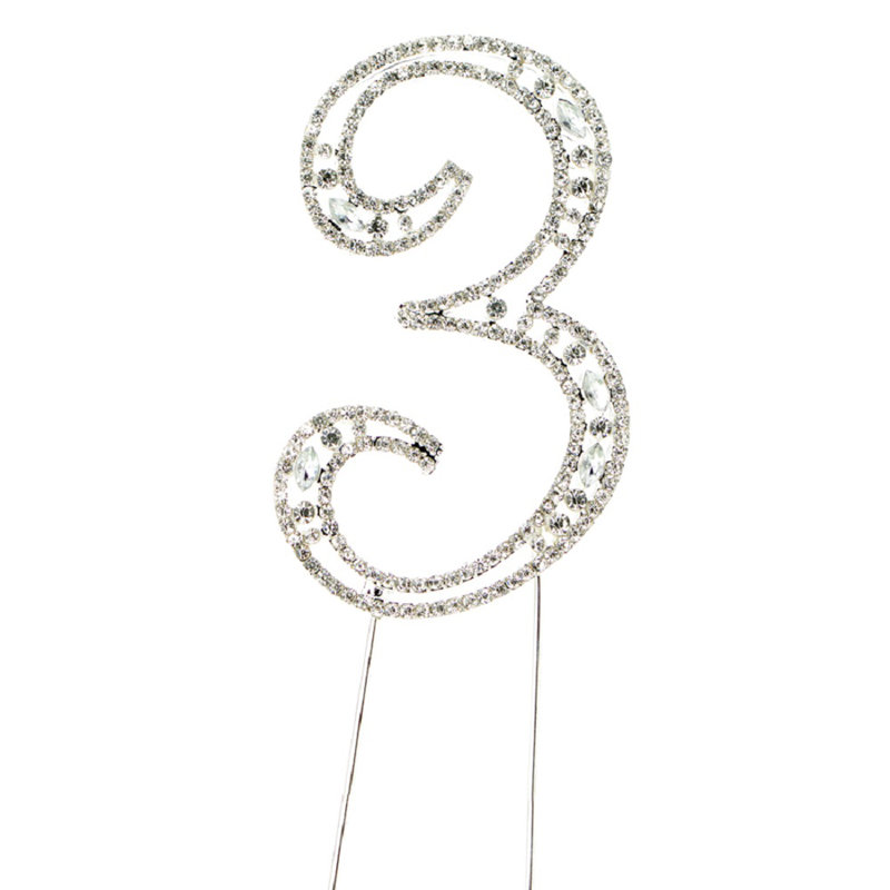 Surmatelas à gâteaux 3 rhinestone, Argent