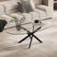 Table basse ovale, table d'appoint en verre de 100 cm avec pattes, table à thé moderne pour salon-1555988665