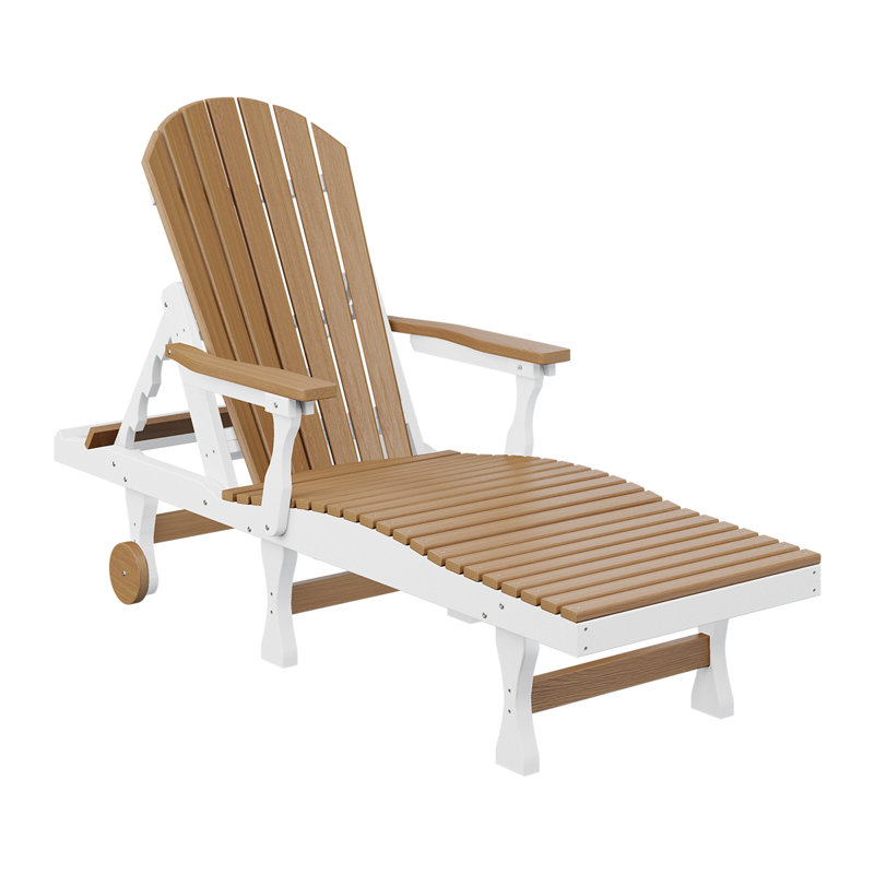 Berlin Gardens Comfo Back Chaise Lounge, Natural Teak/White