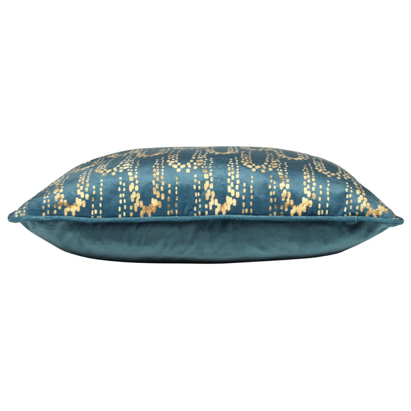 Geometric Square Throw Pillow Cover, Petrol