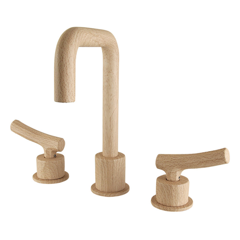 Robinet de salle de bain espacé Kingston, Bois clair