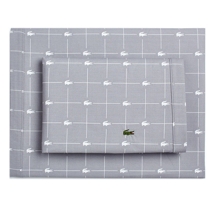 Sleet Gray Cotton Percale California King Sheet Set