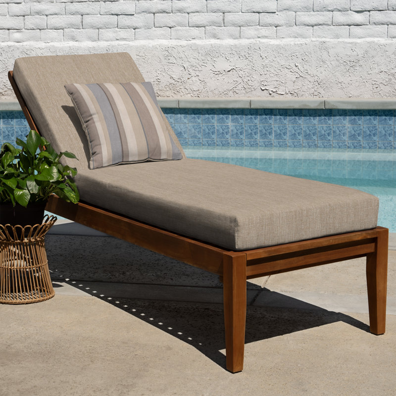Outdoor Chaise Lounge Cushion – Weather-Resistant, Reversible, Plush Comfort - Basics by Wayfair™, Wheat, 80" L x 26" W
