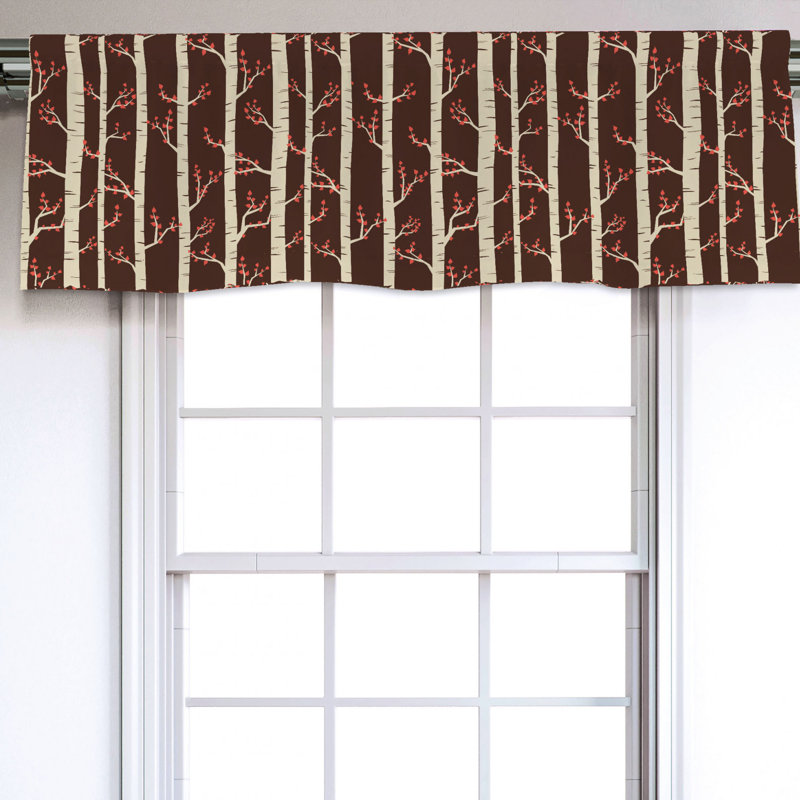 Sateen Floral Ruffled Window Valance