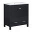 Ensemble de meuble-lavabo 60 po avec lavabos doubles, lavabos en céramique, tablettes de rangement et tiroirs divisés pour salle de bain moderne-129184486