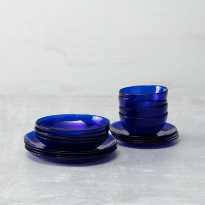 Fortessa Los Cabos 16 Piece Glass Dinnerware Set