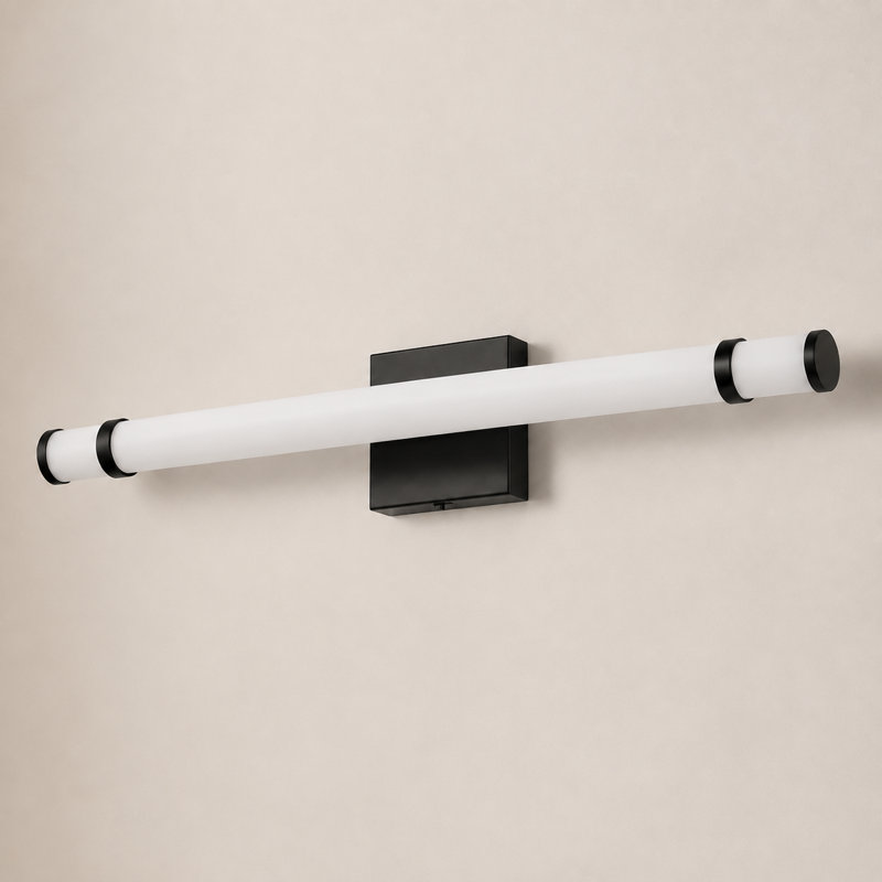 Éclairage de meuble-lavabo moderne à intensité variable de 23 po avec 5 CCT, Noir mat
