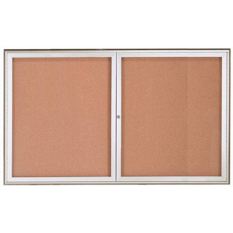 Tableau d'affichage fermé, Argent, Deux, H 36 po x l 60 po