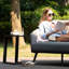 Santino Outdoor Fabric Aluminium Side Table - Black-14091726