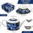 Day and Night Ceramic Set of Teapot and 2 teacups with saucers