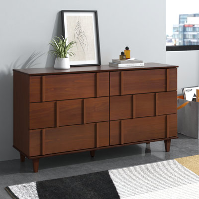 Aleyana Solid Wood 6-Drawer Double Dresser