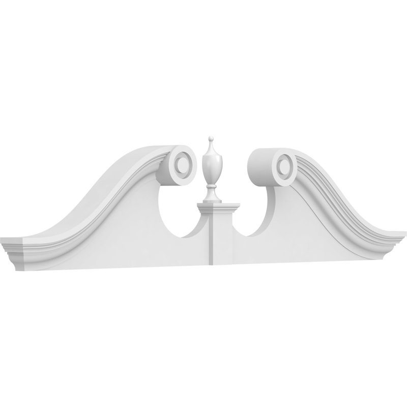 Fronton en PVC de qualité architecturale Rams Head, H 11-1 / 2 po x l 46 po x P 2-3 / 4 po