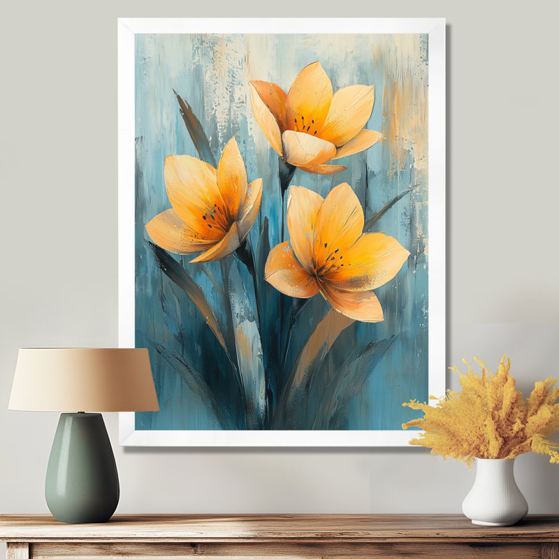 Henderson - Floral Canvas Art Print, H 44 po x l 34 po, Reproduction encadrée d'une seule photo, Blanc