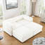 Élégant canapé en chenille 2 places avec 2 sièges de rangement pour repose-pieds, dossier cylindrique et accoudoirs, causeuse moderne en tissu avec espace de rangement caché-413802173