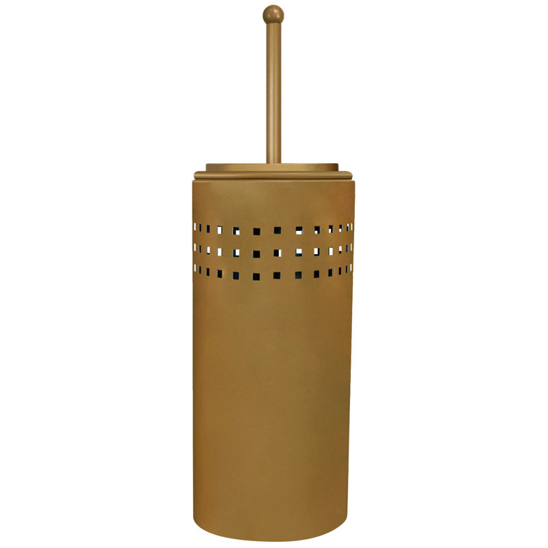 Gold Modern Toilet Brush and Plunger Set with Holder