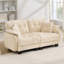 Canapé en chenille avec repose-pieds et coussins-499483364
