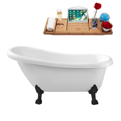 61'' x 27.6'' Soaking Acrylic Bathtub