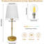Lampe de table rechargeable sans fil avec gradation tactile continue, lampe de bureau vintage portative avec lumière chaude 2700K pour la décoration de la chambre à coucher, du salon et de la table à manger